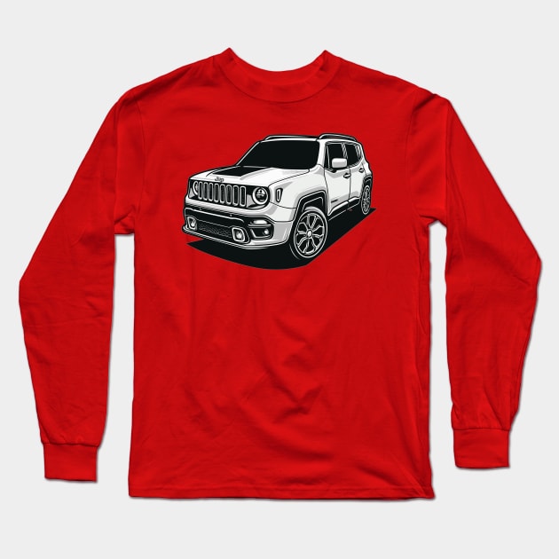 Jeep Renegade Long Sleeve T-Shirt by Vehicles-Art